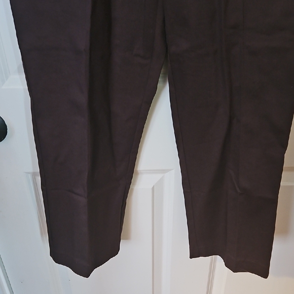 Alfred Dunner 8 Short Dark Brown Elastic Waist Pocketed Pants NWT - Picture 2 of 9
